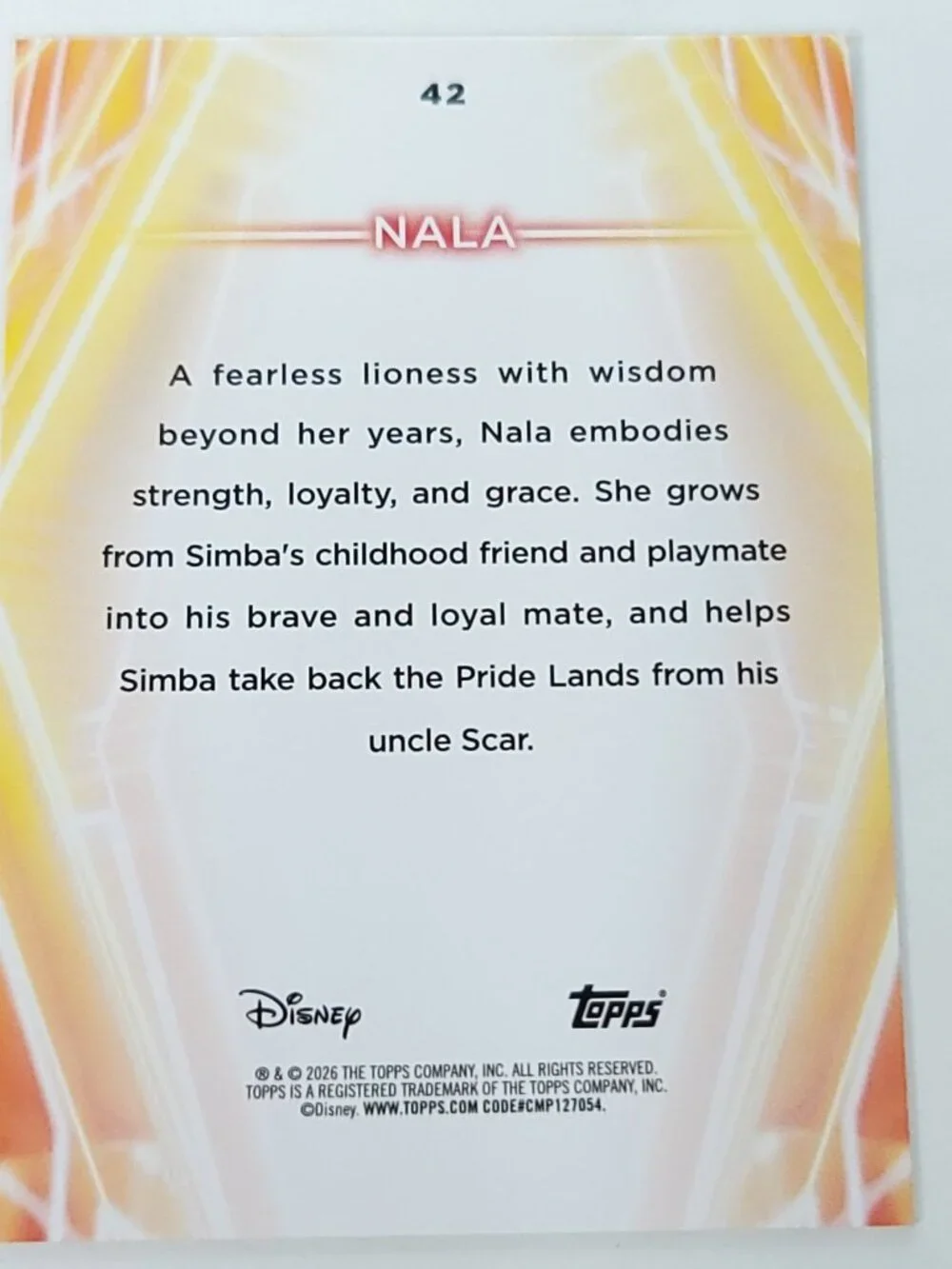Nala Lion King Topps 2026 Disney Neon Holo Parallel Refractor Limited 092/199 - Picture 4 of 4